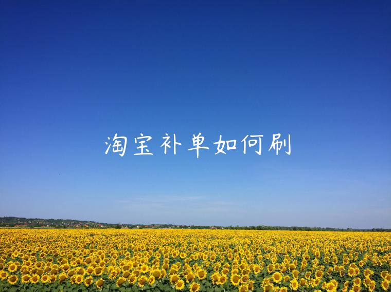 淘寶補(bǔ)單如何刷